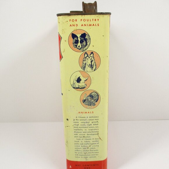 Vintage Whitmoyer Whitcod Pure Cod Liver Oil Animal & Poultry 1 Gallon Can Sign - Picture 2 of 6